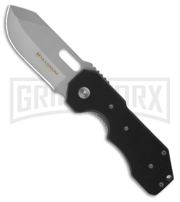 Boker Magnum Bulldog Black G-10 Folding Knife - Bead Blast Plain 3 Boker Magnum Bulldog Black G-10 Folding Knife - Bead Blast Plain