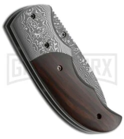 Boker Magnum Damascus Stubby Folding Knife - Damascus Plain -Boker Shop boker magnum damascus stubby back large