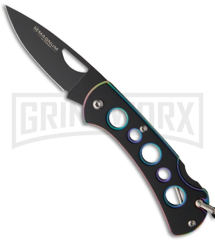 Boker Magnum Dark Rainbow Folding Knife - Black Plain 3 Boker Magnum Dark Rainbow Folding Knife - Black Plain
