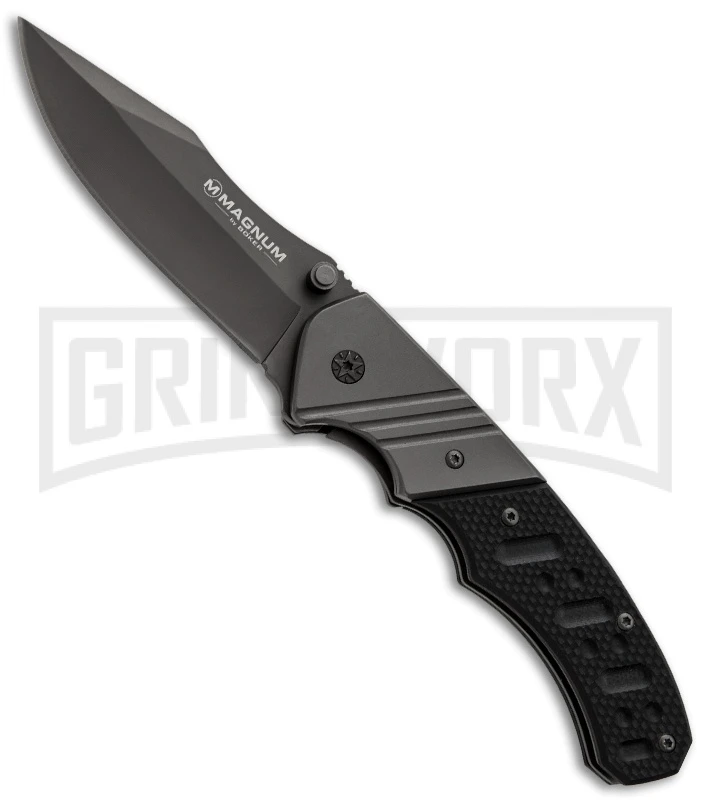 Boker Magnum Bowie Folding Knife - Gray Plain 3 Boker Magnum Bowie Folding Knife - Gray Plain