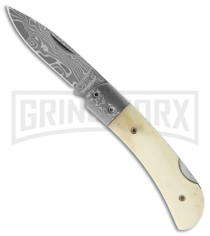 Boker Magnum Damascus Bone Folding Knife - Damascus Plain 3 Boker Magnum Damascus Bone Folding Knife - Damascus Plain