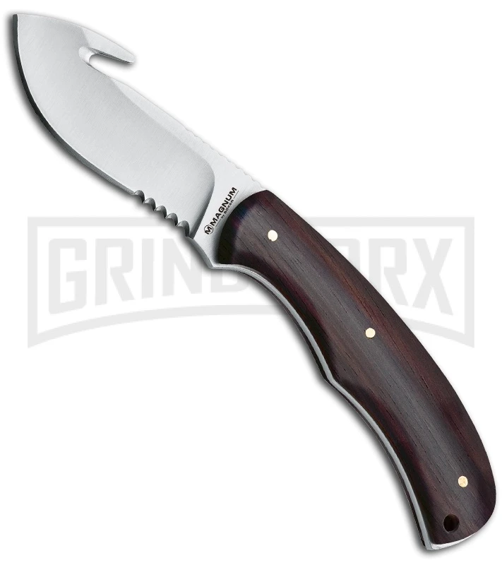 Boker Magnum Hunter's Hook Fixed Blade Knife - Satin Serr 3 Boker Magnum Hunter's Hook Fixed Blade Knife - Satin Serr
