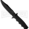 Boker Magnum Midnight Bowie Fixed Blade Knife - Black Plain -Boker Shop boker magnum midnight bowie 02mb209 large