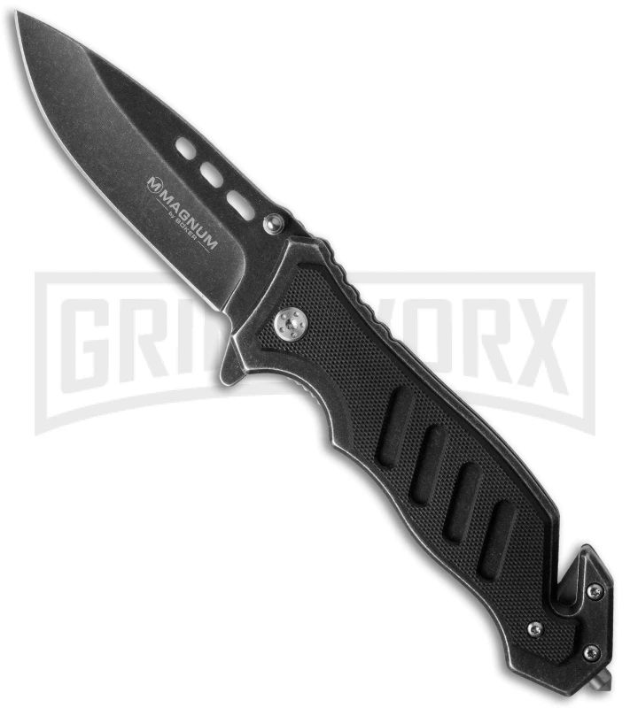 Boker Magnum Protector Folding Knife - Black Stonewash Plain 3 Boker Magnum Protector Folding Knife - Black Stonewash Plain