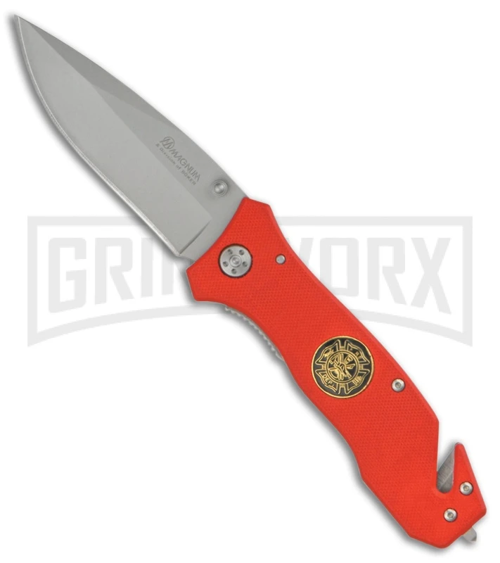 Boker Magnum To Serve & Protect Fire Dept Lock Knife (4.75" Satin) 3 Boker Magnum To Serve & Protect Fire Dept Lock Knife (4.75" Satin)