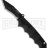 Boker Plus Reality-Based Black Automatic Knife - Tanto Black Serr -Boker Shop boker plus 01bo054 auto tanto large