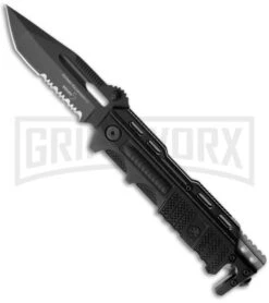 Boker Plus Kalashnikov Black Folding Knife - Black Serr Tanto