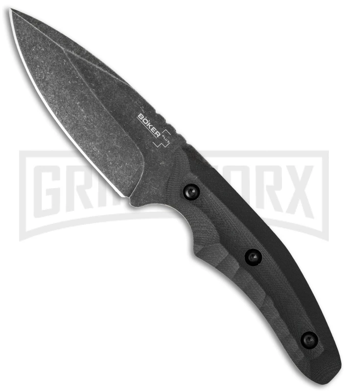Boker Plus Mako Black G-10 Fixed Blade Knife - Stonewash Plain 3 Boker Plus Mako Black G-10 Fixed Blade Knife - Stonewash Plain