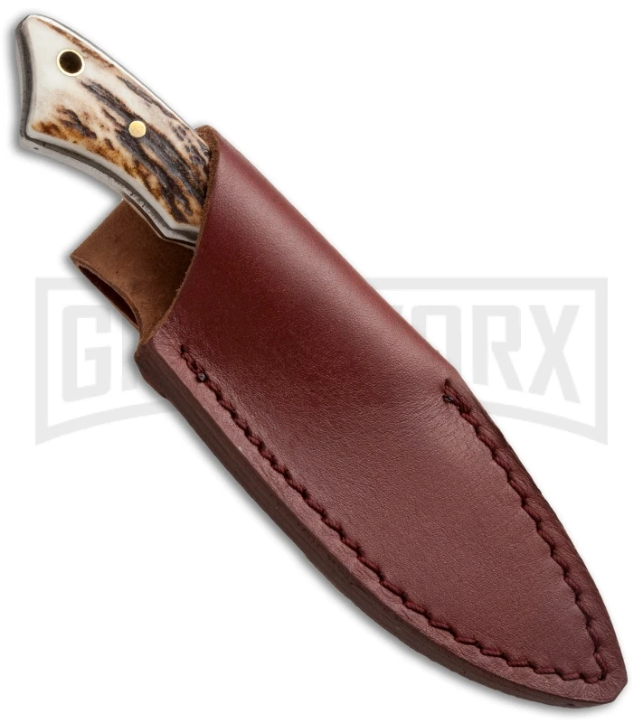 Boker Plus Rambler Stag Fixed Blade Knife - Satin Plain 4 Boker Plus Rambler Stag Fixed Blade Knife - Satin Plain - Image 2