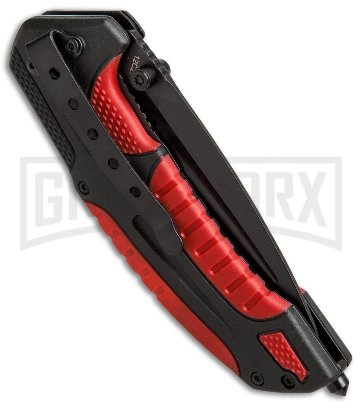 Boker Plus Savior 1 Red Liner Lock Knife - Black Plain 4 Boker Plus Savior 1 Red Liner Lock Knife - Black Plain - Image 2