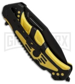Boker Plus Savior 3 Yellow Liner Lock Knife - Black Serr 7 Boker Plus Savior 3 Yellow Liner Lock Knife - Black Serr -Boker Shop boker plus savior 1 black yellow 01BO322 BHQ 36337 er side large