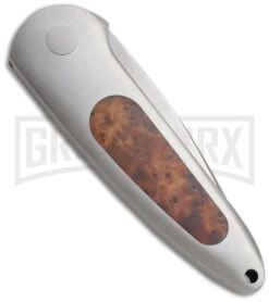 Boker Top Lock II Thuya Wood Automatic Knife - Satin Plain -Boker Shop boker tree 117103 back large