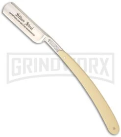 Boker Rasiermesser Silver Steel Straight Razor Blade 140511 (Micarta Handle)