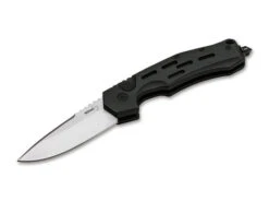 (Stiff Opening) Boker Thunder Storm Manual Version Folding Knife Black Aluminum Handle AUS-8 Plain Edge BO01BO792N