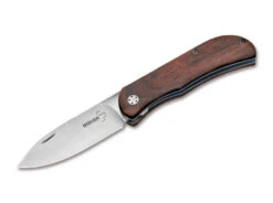 Boker Exskelibur II Folding Knife Brown Cocobolo Wood Handle 440C Plain Edge 01BO023