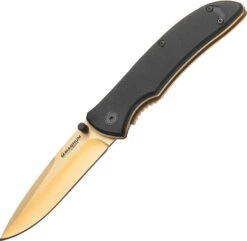Boker Magnum Black Gold Linerlock G10 A/O Aluminum Liners Folding Knife - M01RY111