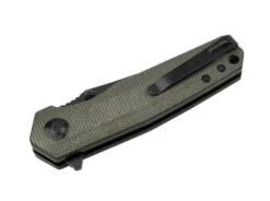 Boker Field Flipper Folding Knife Green Micarta Handle 440A Plain Black Blade 01SC006